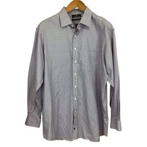 Hart Schaffner Marx Purple Pima Cotton Non-Iron Button Up Shirt 17.5‎ 35
